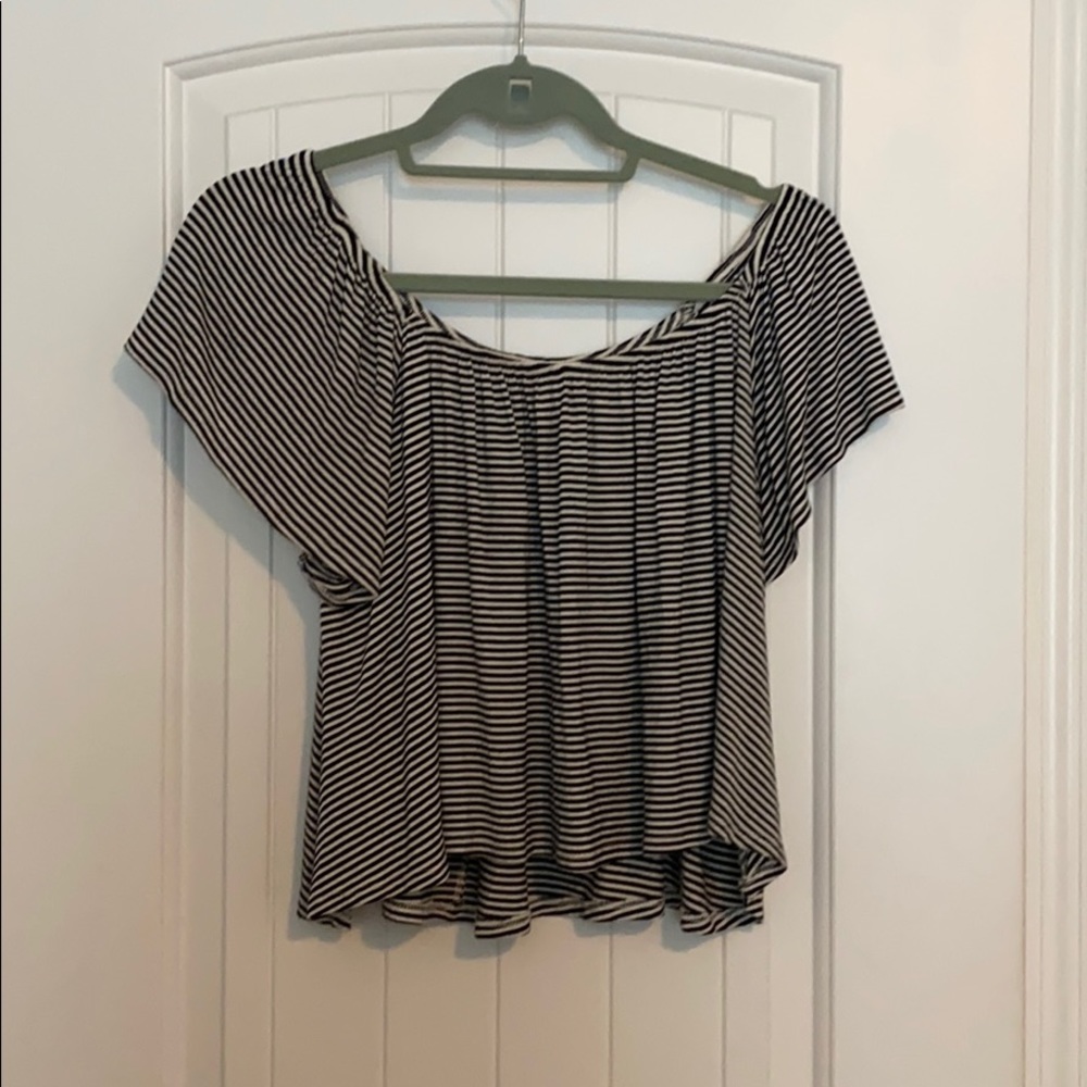 Off the shoulder stripe crop top